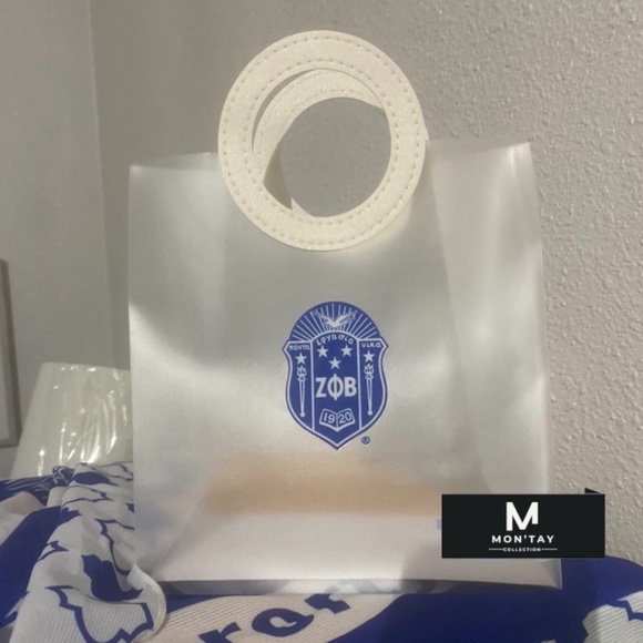 Zeta Phi Beta Frosted Clear gift bag or tote - Picture 1 of 4